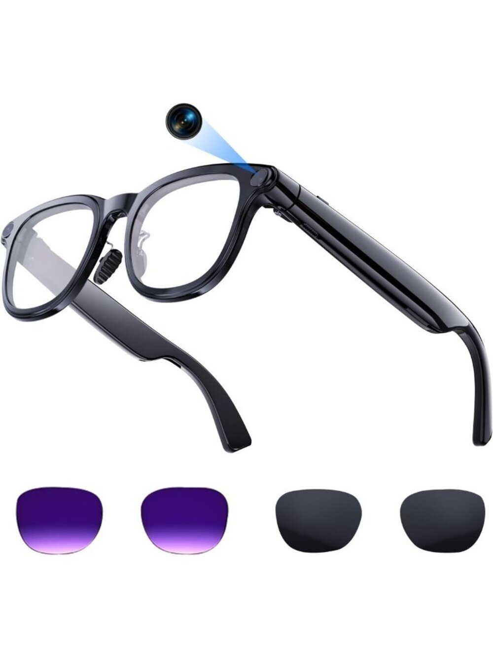 4K Camera Smart Glasses for Travel & Daily Use, Bluetooth Audio, Hands-Free